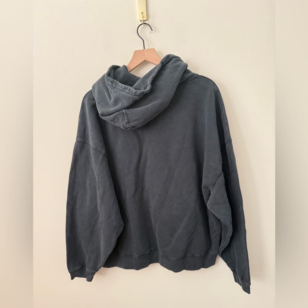 Anine Bing Dark Washed Black Harvey Sweatshirt Size XL - Picture 4 of 4